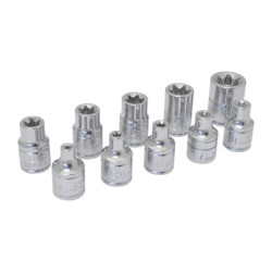 Jgo dados torx hemb 3/8" 10pz